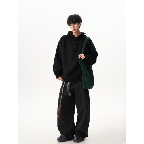 重磅針織連帽衛衣男女秋季美式復古灰色情侶外套寬松大碼運動上衣 重磅針織連帽衛衣男女秋季美式復古灰色情侶外套寬松大碼運動上衣