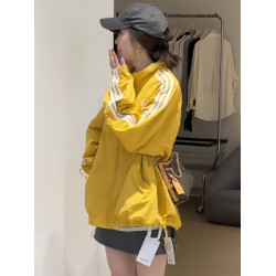 休閒寬松條紋撞色拼接沖鋒衣女裝2025新款早秋季百搭顯瘦外套上衣