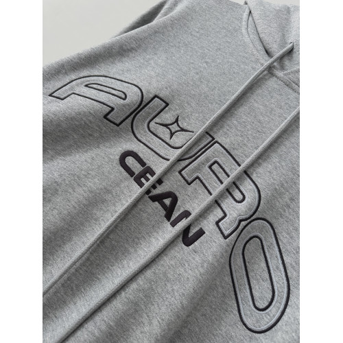 Aurocean 復古刺綉連帽衛衣 松弛感花灰色重磅純棉寬版廓形帽衫 Aurocean 復古刺綉連帽衛衣 松弛感花灰色重磅純棉寬版廓形帽衫