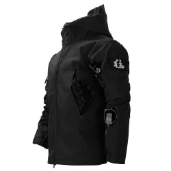 戶外迷彩防寒三合一沖鋒衣男女保暖防水加絨秋冬軟殼多口袋衣外套