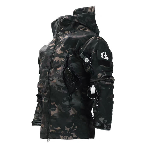 戶外迷彩防寒三合一沖鋒衣男女保暖防水加絨秋冬軟殼多口袋衣外套 戶外迷彩防寒三合一沖鋒衣男女保暖防水加絨秋冬軟殼多口袋衣外套