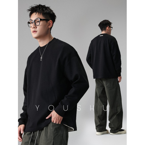 有術「淨廓密織」純色小領口圓領衛衣男秋季美式潮牌打底衫長袖 有術「淨廓密織」純色小領口圓領衛衣男秋季美式潮牌打底衫長袖