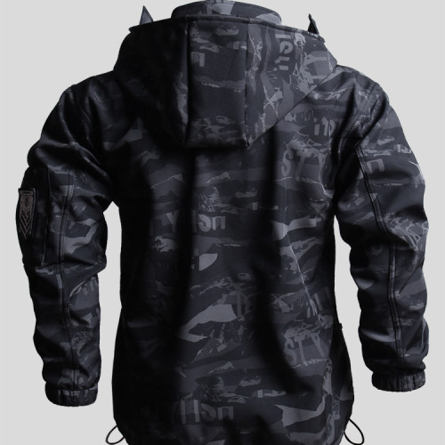 加絨戰術軟殼夾克戶外套裝男春秋軍事風騎行登山工作服沖鋒衣迷彩 加絨戰術軟殼夾克戶外套裝男春秋軍事風騎行登山工作服沖鋒衣迷彩