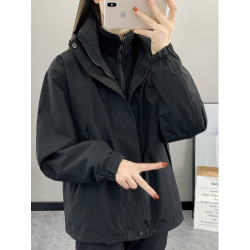 三合一沖鋒衣男女情侶加絨加厚外套防水新疆進藏戶外徒步登山上衣 三合一沖鋒衣男女情侶加絨加厚外套防水新疆進藏戶外徒步登山上衣