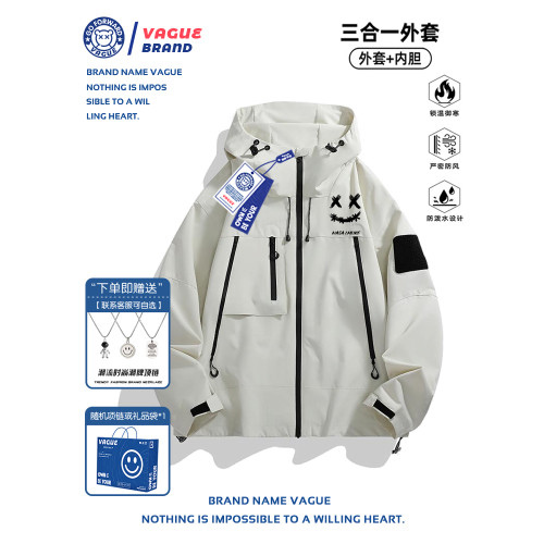 NASA聯名潮牌沖鋒衣男款秋冬季新款戶外三合一防風防水加厚外套女 NASA聯名潮牌沖鋒衣男款秋冬季新款戶外三合一防風防水加厚外套女