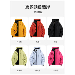 沖鋒衣女2025新款防風防水三合一登山戶外旅行外套男女款黃色上衣