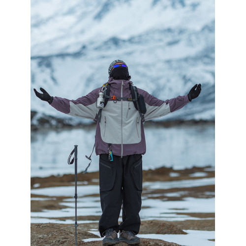 OW線上商店 男春秋戶外徒步沖鋒夾克上衣 拼色防水防風特氟龍外套