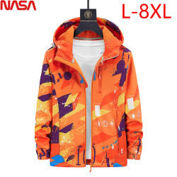 NASA加肥加大碼沖鋒衣男女款夾克外套迷彩秋冬季加絨保暖胖子8XL7