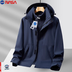 NASA加肥加大男士沖鋒衣外套加絨三合一特大碼300斤可穿8XL青少年