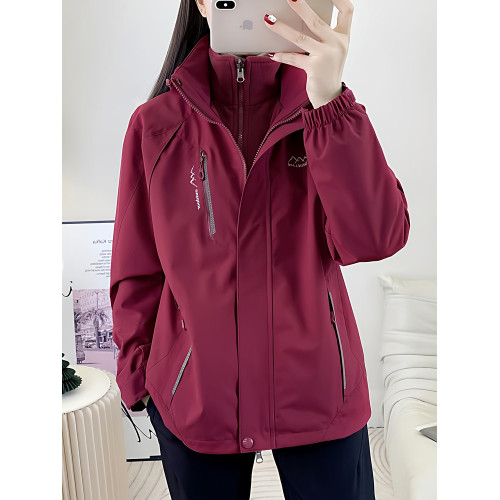 沖鋒衣三合一女冬季加絨加厚中老年可拆卸抓絨衣媽媽外套登山服男 沖鋒衣三合一女冬季加絨加厚中老年可拆卸抓絨衣媽媽外套登山服男