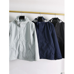 戶外防風防水透氣沖鋒衣男 三合一單外殼連帽徒步登山服j93