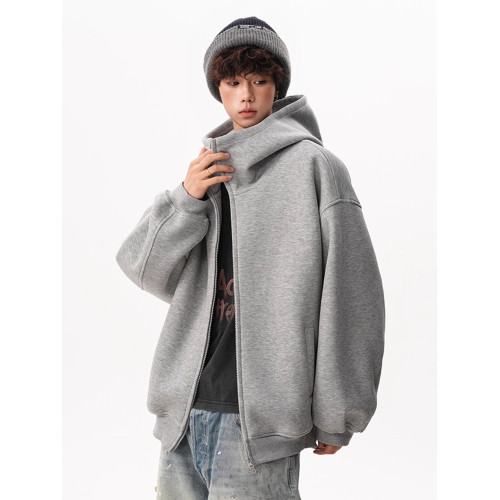 潮牌美式加絨空氣層連帽衛衣男女秋季重磅寬松雙拉鍊開衫情侶外套 潮牌美式加絨空氣層連帽衛衣男女秋季重磅寬松雙拉鍊開衫情侶外套