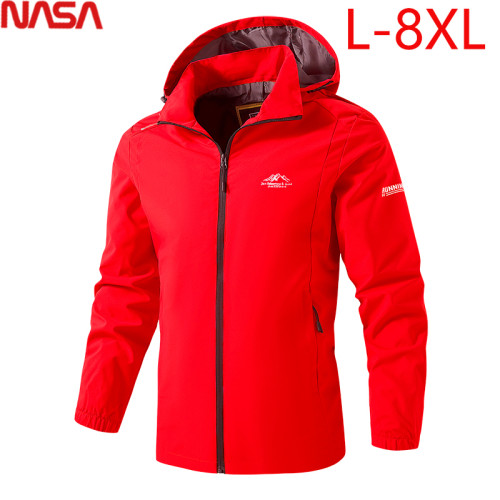 NASA大紅色本命年男裝夾克外套紅沖鋒衣加肥加大碼8XL6胖子潮 NASA大紅色本命年男裝夾克外套紅沖鋒衣加肥加大碼8XL6胖子潮