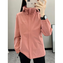 2025春季可收腰沖鋒衣女旅行通勤戶外防風外套薄徒步登山運動風衣