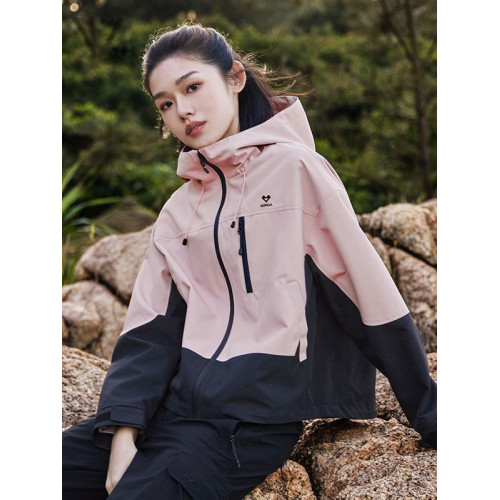 防潑水戶外沖鋒衣女款25年春季連帽徒步登山外套夾克修身運動撞色 防潑水戶外沖鋒衣女款25年春季連帽徒步登山外套夾克修身運動撞色