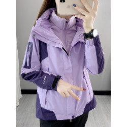 沖鋒衣女西藏戶外三合一可拆卸加絨加厚防水防風登山滑雪服外套男