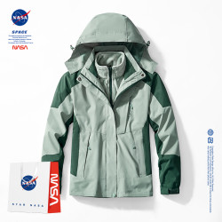 NASA戶外秋冬季三合一防風防水防潮男女同款情侶沖鋒衣上衣外套
