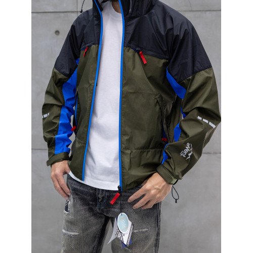 CURRAHEE戶外休閒時尚拼色設計感連帽防風防水沖鋒衣夾克外套 CURRAHEE戶外休閒時尚拼色設計感連帽防風防水沖鋒衣夾克外套