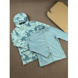 戶外女款沖鋒衣三合一可拆卸外套秋冬季戶外防風防水加絨登山服女