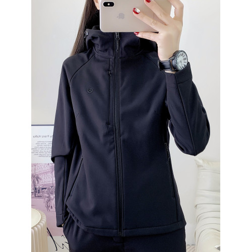 2025新款薄絨軟殼衣沖鋒衣女款戶外防風防水登山服外套連帽上衣 2025新款薄絨軟殼衣沖鋒衣女款戶外防風防水登山服外套連帽上衣