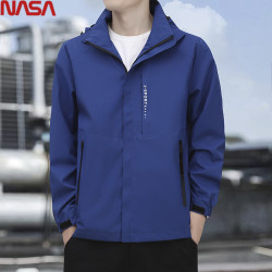 NASA紅大紅色本命年男士外套沖鋒衣夾克加肥加大碼胖子潮8XL7