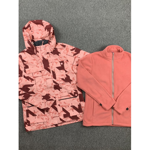 【兩件套抓絨內膽】防風防水女迷彩沖鋒衣保暖冬季三合一外套上衣 【兩件套抓絨內膽】防風防水女迷彩沖鋒衣保暖冬季三合一外套上衣