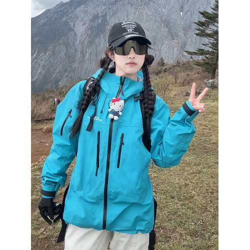 KSKM藍色沖鋒衣女款2025新款戶外三合一防風防水徒步登山滑雪服服 KSKM藍色沖鋒衣女款2025新款戶外三合一防風防水徒步登山滑雪服服