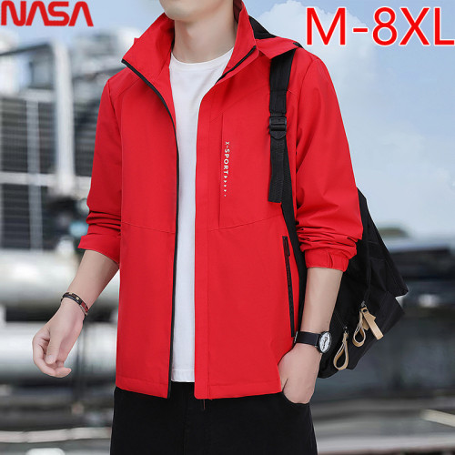 NASA超大號沖鋒衣男胖子寬松加肥加大碼春秋季男裝戶外休閒外套潮 NASA超大號沖鋒衣男胖子寬松加肥加大碼春秋季男裝戶外休閒外套潮