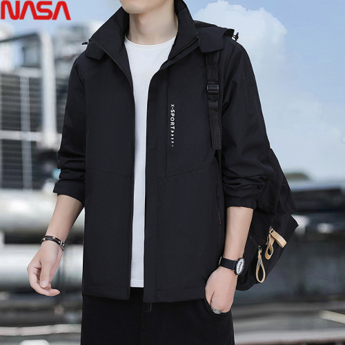 NASA超大號沖鋒衣男胖子寬松加肥加大碼春秋季男裝戶外休閒外套潮 NASA超大號沖鋒衣男胖子寬松加肥加大碼春秋季男裝戶外休閒外套潮