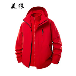 戶外水貂絨三合一沖鋒衣保暖兩件套防水登山服透氣工作服刺綉