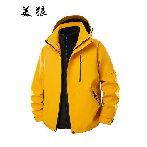 戶外水貂絨三合一沖鋒衣保暖兩件套防水登山服透氣工作服刺綉 戶外水貂絨三合一沖鋒衣保暖兩件套防水登山服透氣工作服刺綉