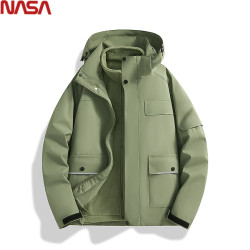 NASA加肥加大碼沖鋒衣外套男冬季胖子三合一可拆卸活裡活麵兩件套