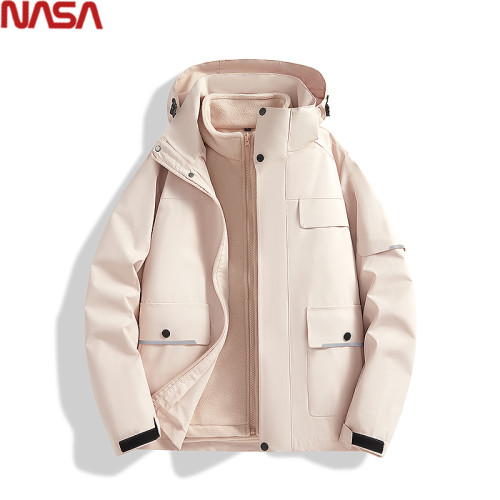 NASA加肥加大碼沖鋒衣外套男冬季胖子三合一可拆卸活裡活麵兩件套 NASA加肥加大碼沖鋒衣外套男冬季胖子三合一可拆卸活裡活麵兩件套