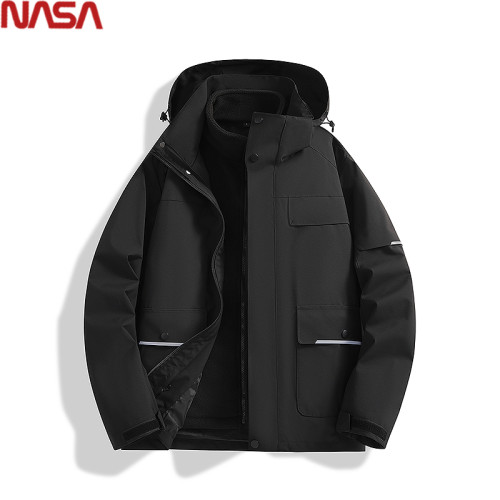 NASA加肥加大碼沖鋒衣外套男冬季胖子三合一可拆卸活裡活麵兩件套 NASA加肥加大碼沖鋒衣外套男冬季胖子三合一可拆卸活裡活麵兩件套