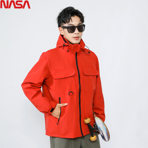 NASA紅大紅色本命年馬男士夾克外套2025秋冬季新款加絨沖鋒衣 NASA紅大紅色本命年馬男士夾克外套2025秋冬季新款加絨沖鋒衣