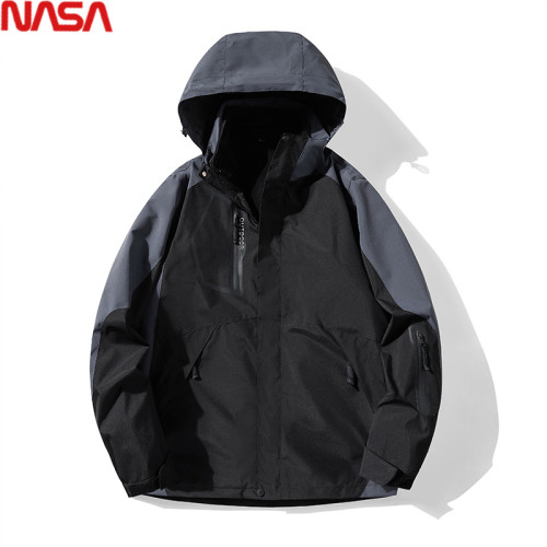 NASA男士沖鋒衣三合一加絨內膽可拆卸加肥加大碼男裝外套300斤8XL NASA男士沖鋒衣三合一加絨內膽可拆卸加肥加大碼男裝外套300斤8XL
