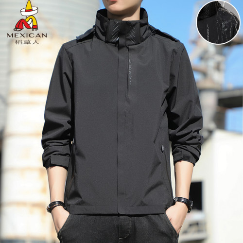 稻草人戶外防風防水沖鋒衣男士可拆卸連帽外套潮流迷彩休閒夾克男 稻草人戶外防風防水沖鋒衣男士可拆卸連帽外套潮流迷彩休閒夾克男