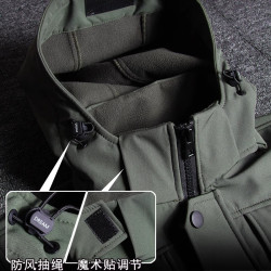 加絨戰術機能軟殼沖鋒衣戶外套裝工裝工作服夾克風衣軍迷彩服男士