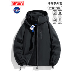 NASA沖鋒衣男女外套戶外三合一可拆卸防風防水春秋新三防夾克男款