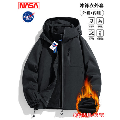 NASA沖鋒衣男女外套戶外三合一可拆卸防風防水春秋新三防夾克男款 NASA沖鋒衣男女外套戶外三合一可拆卸防風防水春秋新三防夾克男款