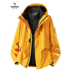 啄木鳥防風防水沖鋒衣三合一可拆卸男女彩色多巴胺秋冬外套登山服