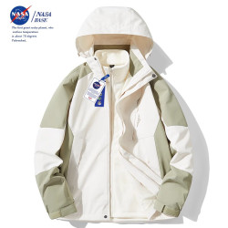 NASA戶外沖鋒衣男女三合一可拆卸秋冬加厚防風防水登山服進藏外套