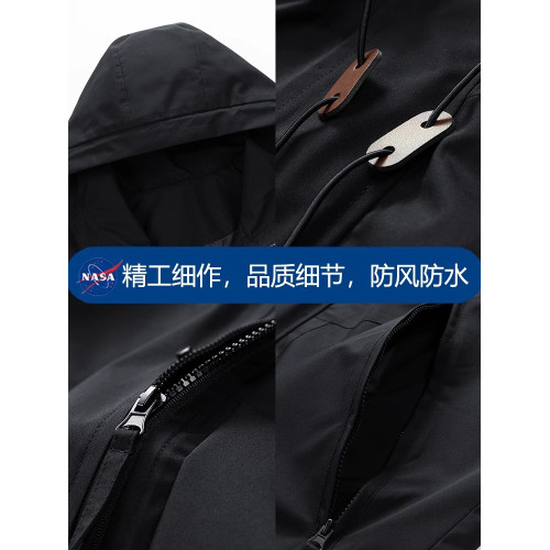 NASA聯名戶外沖鋒衣男女秋冬季寬松情侶進藏登山防風防水工裝外套 NASA聯名戶外沖鋒衣男女秋冬季寬松情侶進藏登山防風防水工裝外套