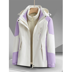 戶外沖鋒衣男女三合一可拆卸加絨加厚迷彩外套防風防水保暖登山服