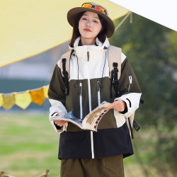 春秋冬戶外迷彩沖鋒衣男女三合一兩件套透氣加厚保暖防風水登山服