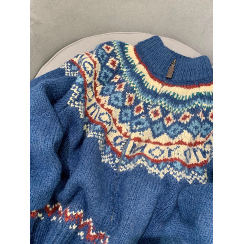 費爾島秋冬毛衣外套女立領拉鍊內搭2025春款新款復古外搭針織開衫