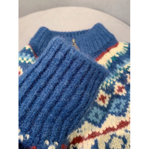 費爾島秋冬毛衣外套女立領拉鍊內搭2025春款新款復古外搭針織開衫