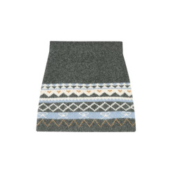 灰色提花針織半身裙女秋冬費爾島復古慵懶松緊腰顯瘦a字直筒短裙