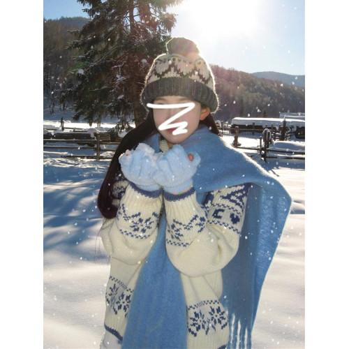 白色費爾島毛衣外套女秋冬季2025新款慵懶高級感寬松加厚針織開衫 白色費爾島毛衣外套女秋冬季2025新款慵懶高級感寬松加厚針織開衫