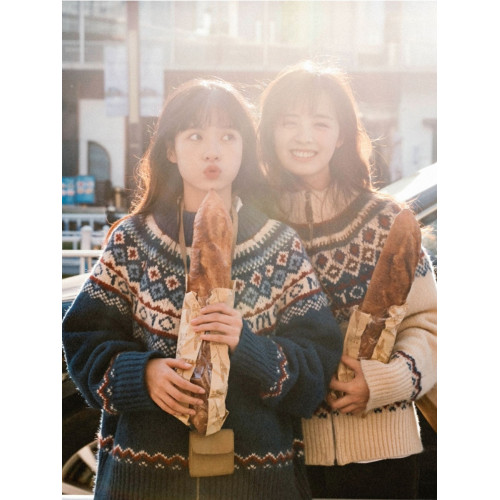 日系慵懶學院風高領毛衣外套女秋冬費爾島氛圍感穿搭顯白針織開衫 日系慵懶學院風高領毛衣外套女秋冬費爾島氛圍感穿搭顯白針織開衫